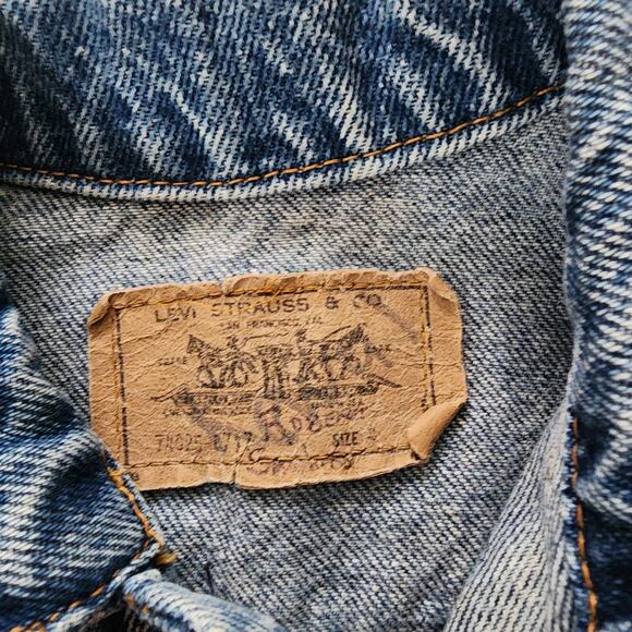 Vintage Levi's Acid Wash Jean Jacket Orange Tab 3t/4t - Picture 4 of 8